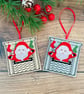 Santa in a Fireplace Christmas Hanging Decoration Personalised Gift
