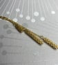 Long dangle gold plated earrings, Handmade bead-woven jewellery  - Image 2