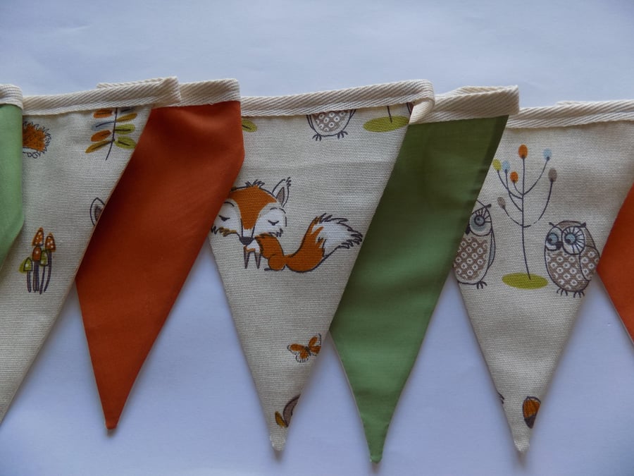 Woodland Fox Bunting Animal Childrens Kids Bedroom Party Garden Decor 1-3 m