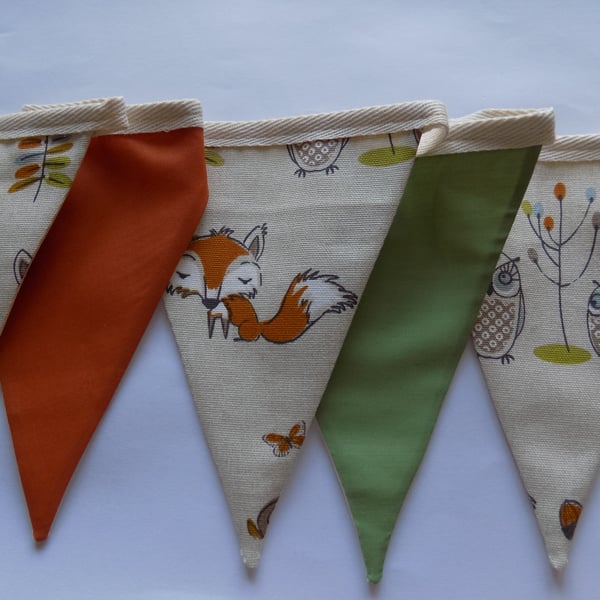 Woodland Fox Bunting Animal Childrens Kids Bedroom Party Garden Decor 1-3 m