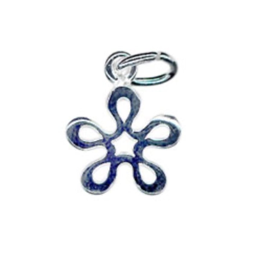 Sterling Silver Flower Charm Pendent