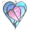 Pastel Triple Heart Stained Glass Suncatcher 007