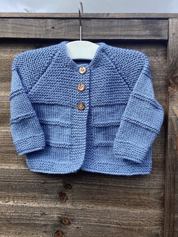 Baby cardigan stonewashed denim blue 0-3 months 