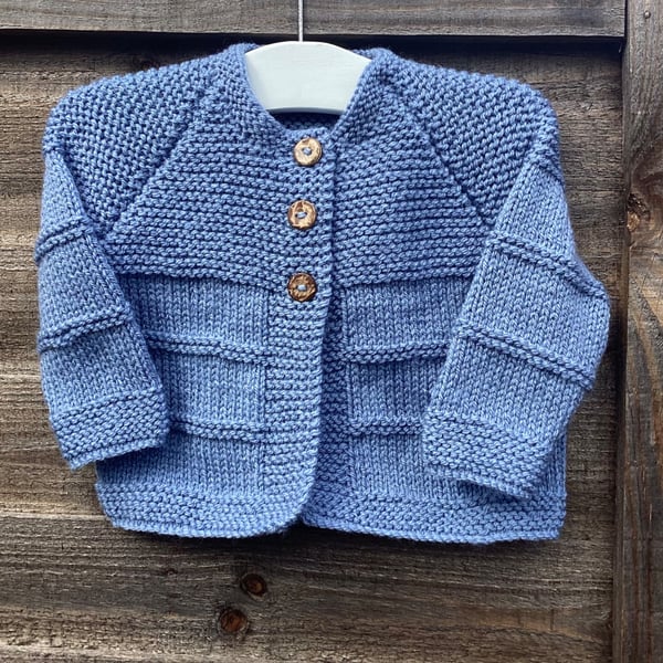 Baby cardigan stonewashed denim blue 0-3 months 
