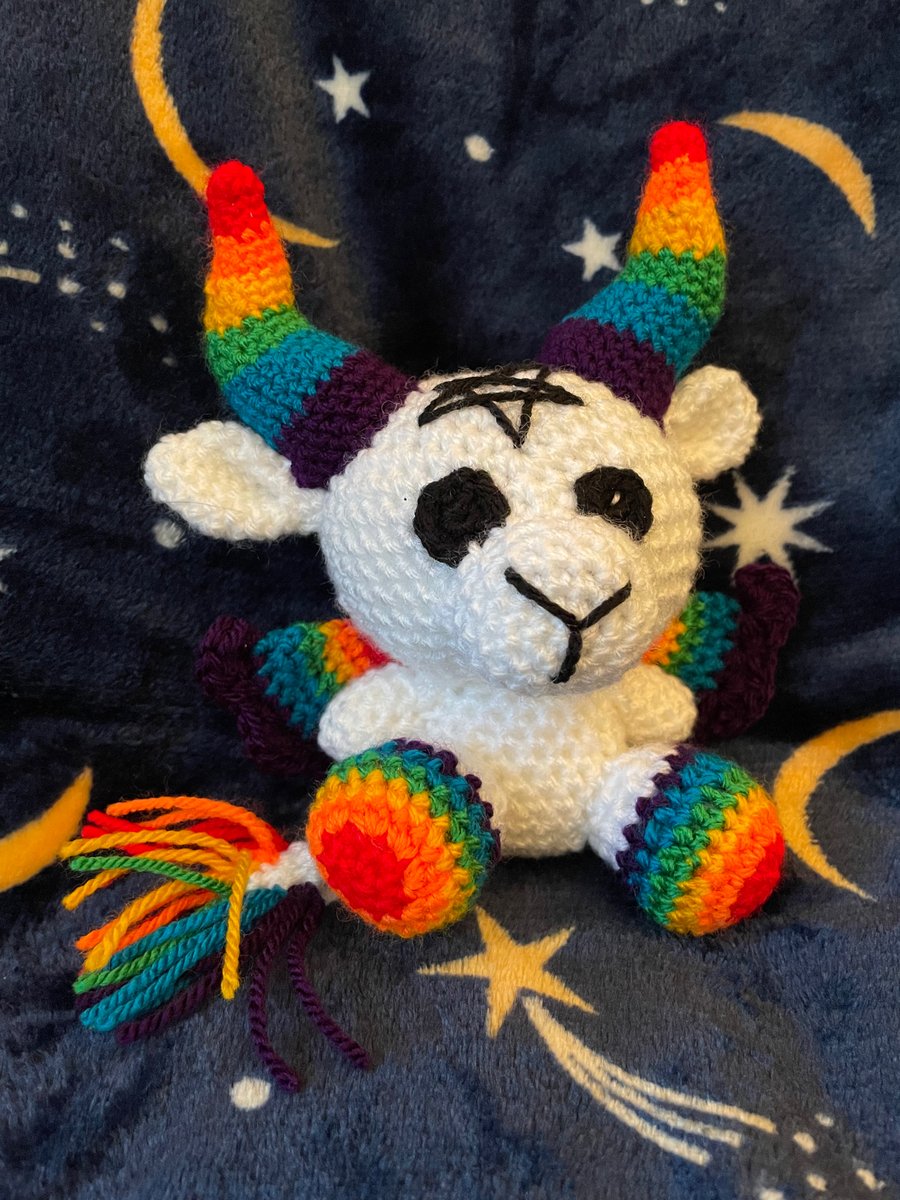 Rainbow Pride Baphomet plushie decor