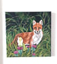 Fairy friends, original painting. Red Fox and fairy with scottish thistles.    - Image 4