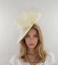Butter Pale Lemon Yellow Fascinator Hat for Kentucky Derby Ascot Weddings - Image 1