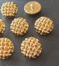 13 16" 20.3mm 32L Basket Weave Button  Gold x 4 Buttons - Image 4