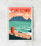 Cape Town retro travel poster, Cape Town print, South Africa travel poster - Image 4