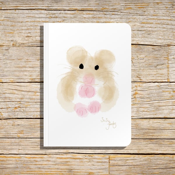 Furry friend Notebook, Mouse Notebook, Lined Paper Notebook, Hamster, Small Gift
