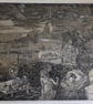 Echoes of the past, aquatint with etching and gold varnish, on paper, signed