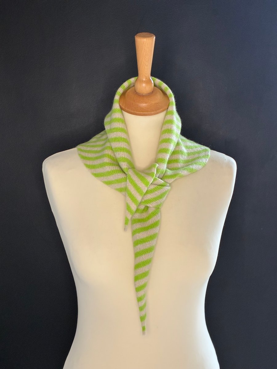 Triangle Scarf - Luscious Lime & Cream