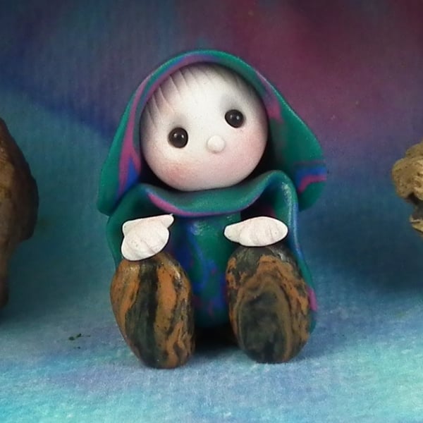 Tiny Seated Gnome 'Coleen' OOAK Sculpt Ann Galvin