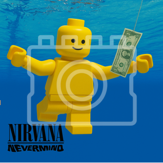 LEGO-Inspired Nirvana – Nevermind 5x5" Print (Mounted for 9x9" Frame)