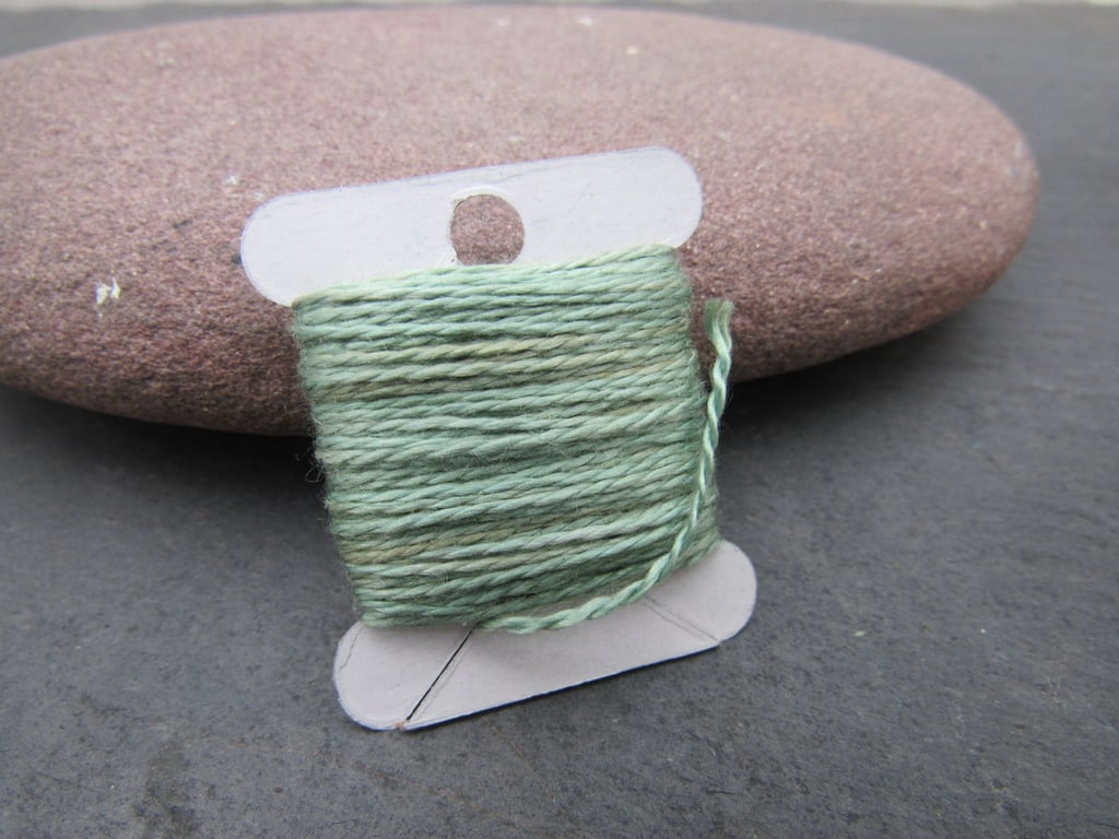 15m Natural Dye Indigo Pomegranate Pale Aqua Pure Silk Embroidery Thread