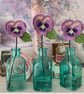 Home - Lace Pansy in a Aqua Bottle by Carolee Crafts PB7 - 0012 - Image 1