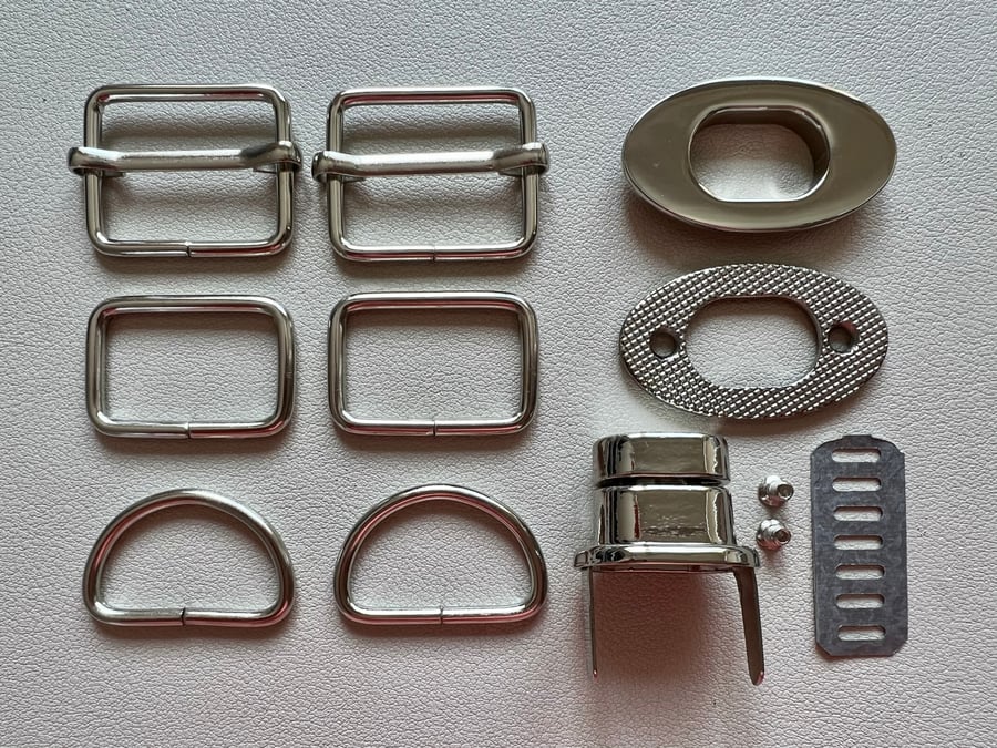 Silver Backpack Hardware kit for making a Felt Backpack on a Ball