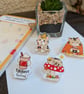 Autumn cat Acrylic Pin Badge, Coffee Cat Brooch, Kawaii Cat Gift
