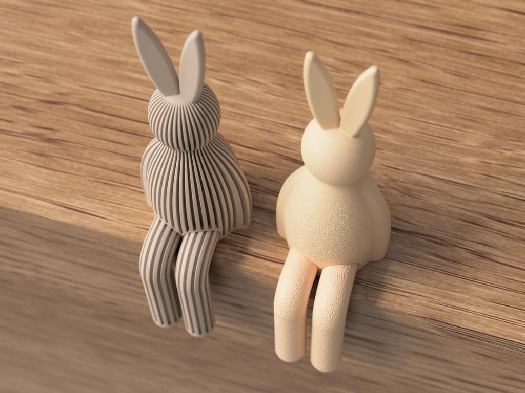 Easter Bunny Shelf Decor Modern Spring Rabbit - 228mm Tall