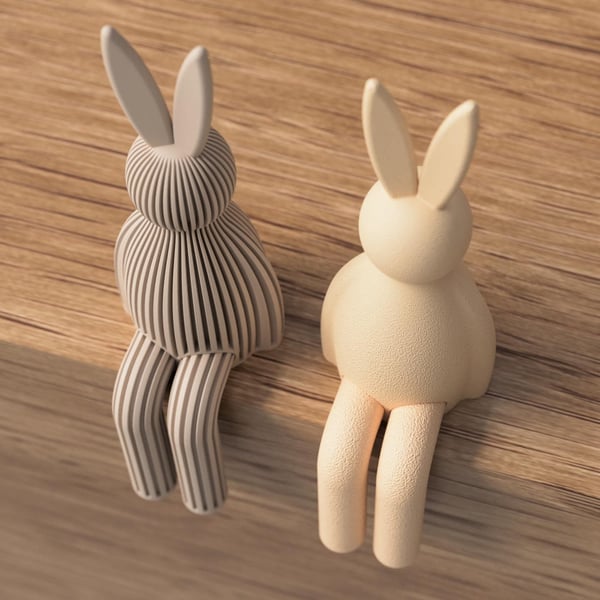 Easter Bunny Shelf Decor Modern Spring Rabbit - 228mm Tall