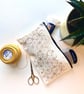 Sashiko Embroidered Pouch Kit, Learn 3 Sashiko Designs, Stick & Stitch Pattern - Image 1