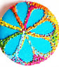 Buttons 1 inch button Hand Dyed Silks and Cottons Free Machine Embroidery Button