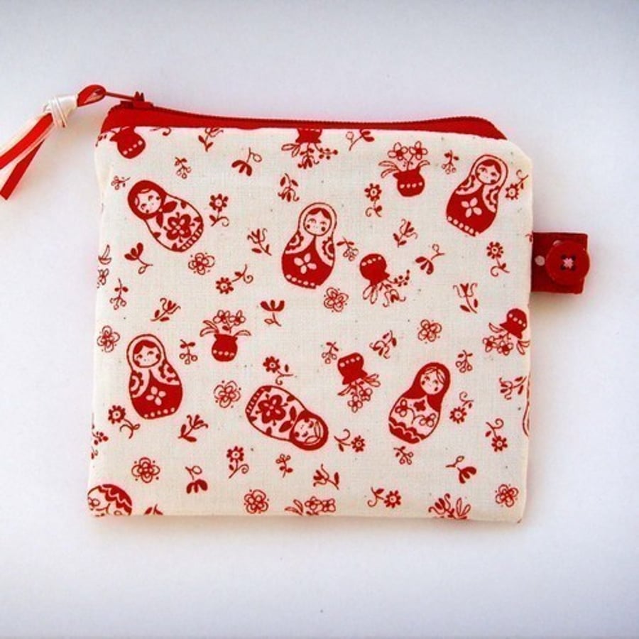 Little Russian Doll Credit Card Coin Purse