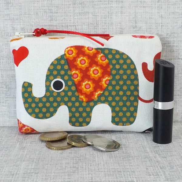 Coin purse, make up bag, elephants