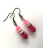 Cerise Pink drop dangle earrings - Image 3