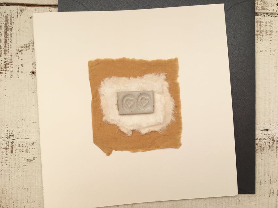 Bespoke ceramic Gift card, one off design, blank greetings card, ceramic design 