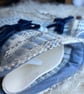 Mini Hotwater bottle - Blue & Grey stripe. Handwoven in Wales - Image 5