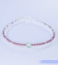 Bracelet dainty sterling silver & Swarovski glass pearl symmetric pattern  - Image 7