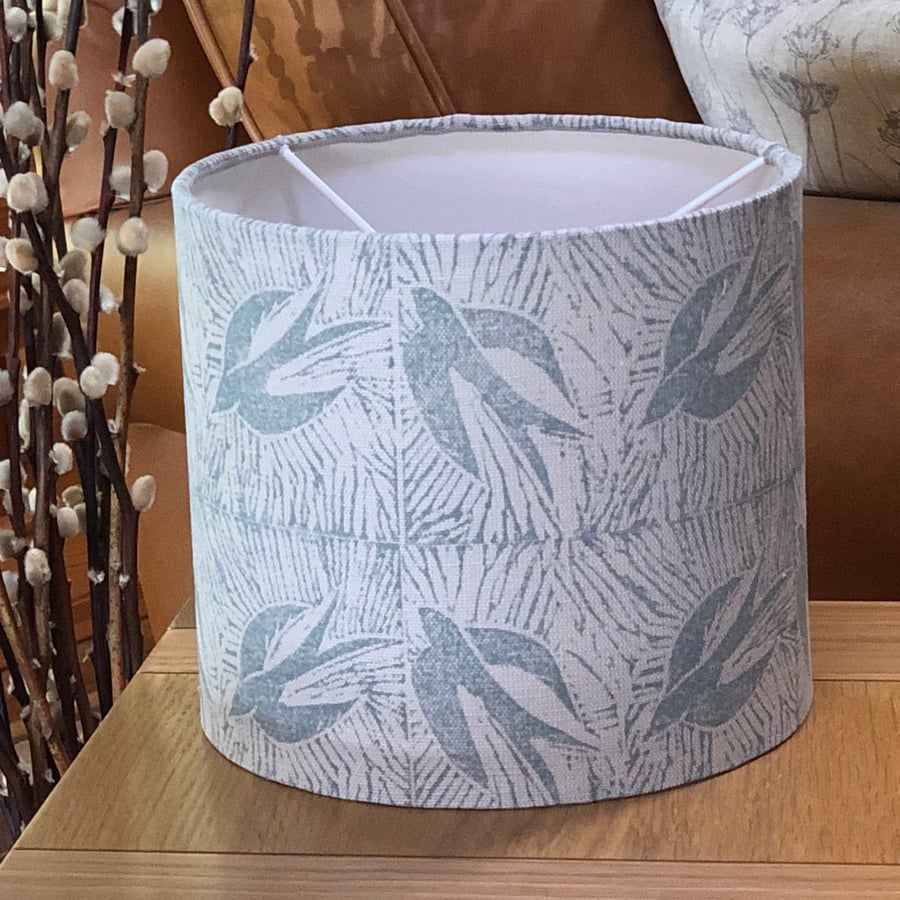 Hand Printed Lampshade - Swallows in Flight