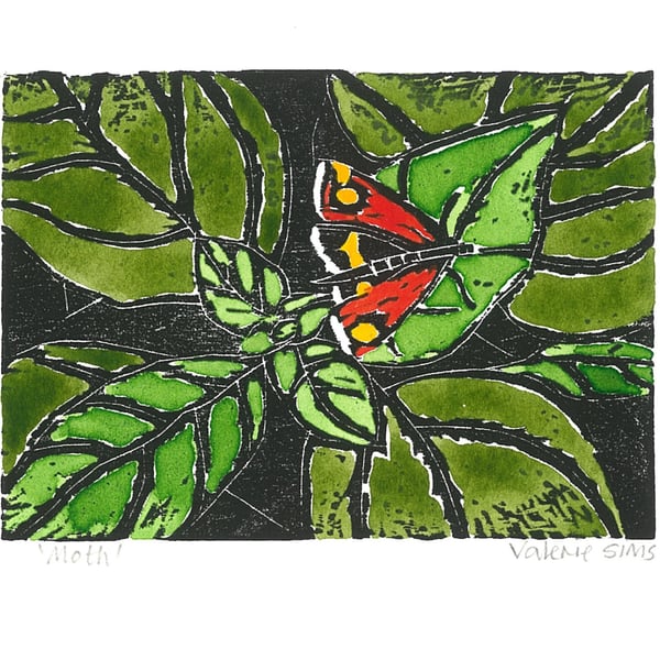 Mint Moth - Woodcut Print - Original Art for Wildlife Lovers