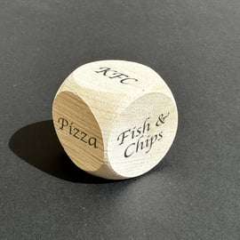 40mm Take Away Decision Dice Engraved With 6 Take Away Options