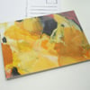 original abstract daffodil floral painting postcard 