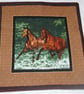 Two Wild horses galloping through a stream cushion - Image 2