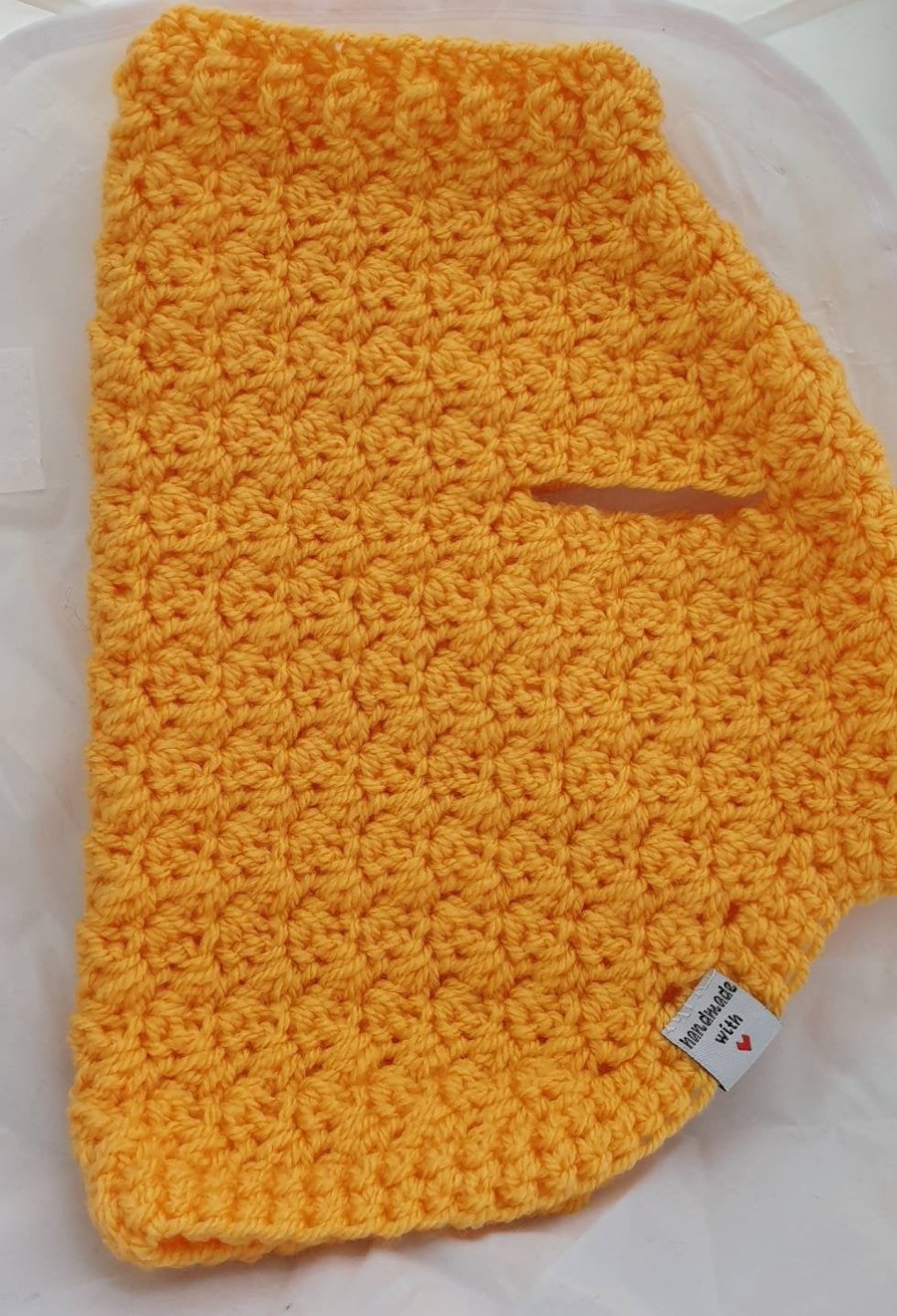 Saffron yellow dog sweater, jumper for small dog or puppy