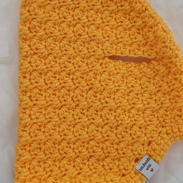 Saffron yellow dog sweater, jumper for small dog or puppy
