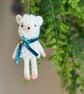 Tiny Mouse with Scarf Art Doll Blue - Image 3