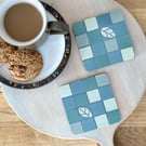 Coaster Set - Two Mosaic Chequerboard Coasters