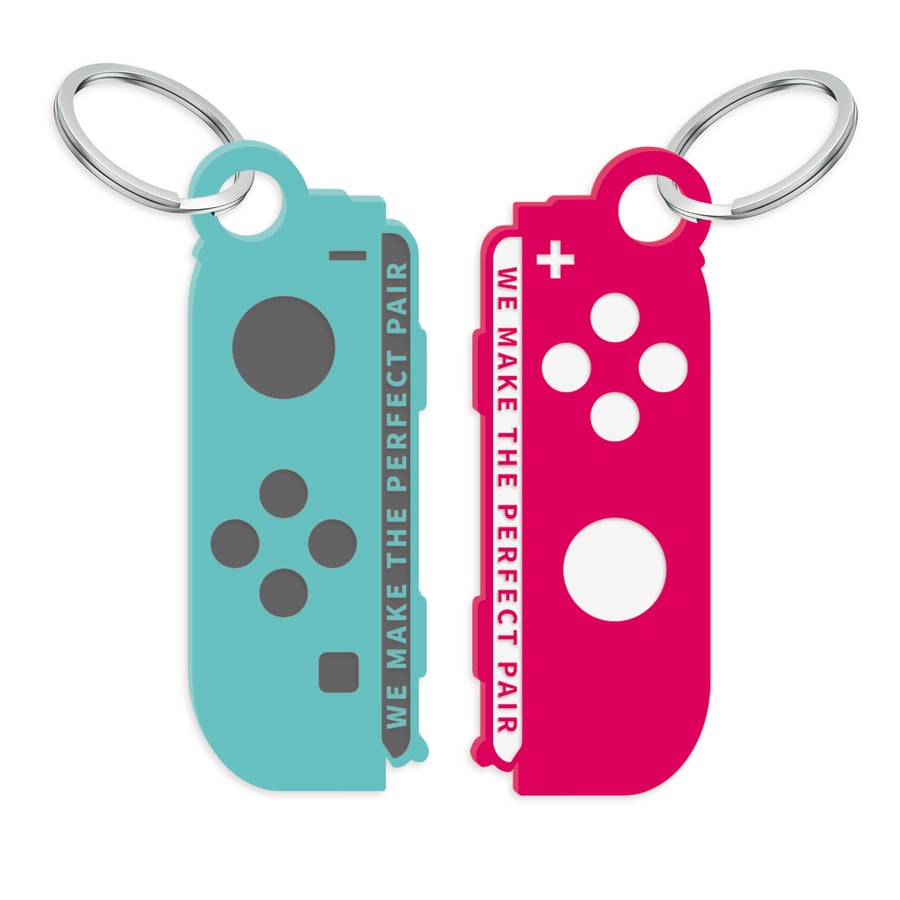 Perfect Pair Controller Keyring Set - Matching Keychains For Gamers, Small Gift