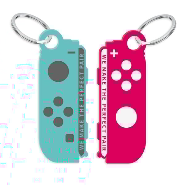 Perfect Pair Controller Keyring Set - Matching Keychains For Gamers, Small Gift