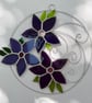 Stained Glass Flower Ring Suncatcher - Handmade Decoration - puple  - Image 2