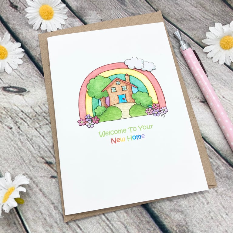 PERFECTLY IMPERFECT - Rainbow New Home Greetings Card - Welcome to your New Home