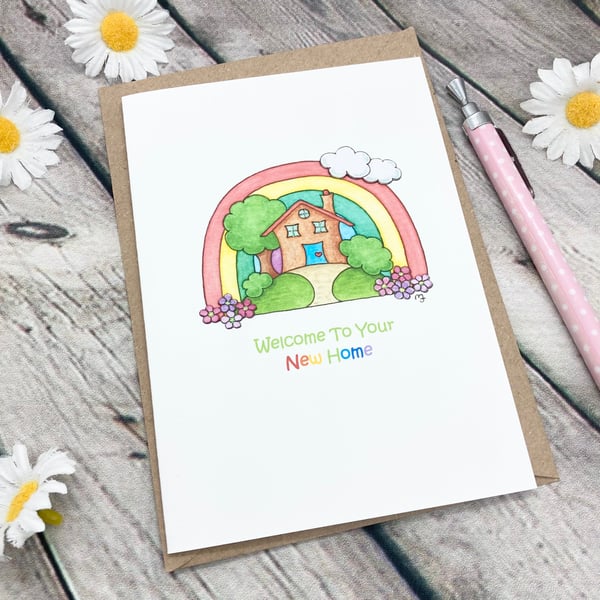 PERFECTLY IMPERFECT - Rainbow New Home Greetings Card - Welcome to your New Home