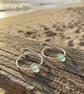 Bohemian Silver Hoop Sea Glass Earrings  - Image 6