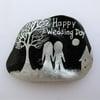 Wedding Day Card, Shell Painting, Couple Tree, Unique Wedding Card, Hand Painted