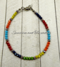  Handmade Rainbow Beaded Bracelet – Colourful 3x4mm Faceted Glass Bead Jewellery - Image 3