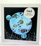 Dad Greetings Card - Birthday, fathers day, 3D, blank inside, fish, bubbles - Image 3